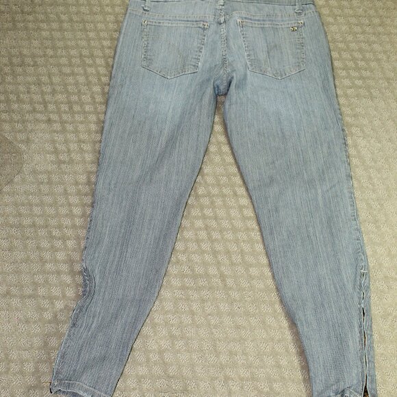 Joe's Jeans Chelsea Railroad Stripe Ankle Zip Jeans Womens 28 Low Rise Y2K Vtg - Picture 2 of 6